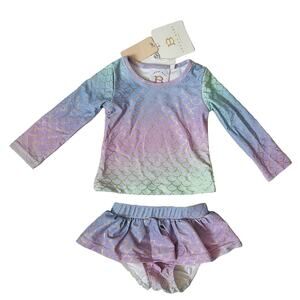 NWT Swoon Baby 3M Rash Guard 2 Piece Mermaid Swimmy